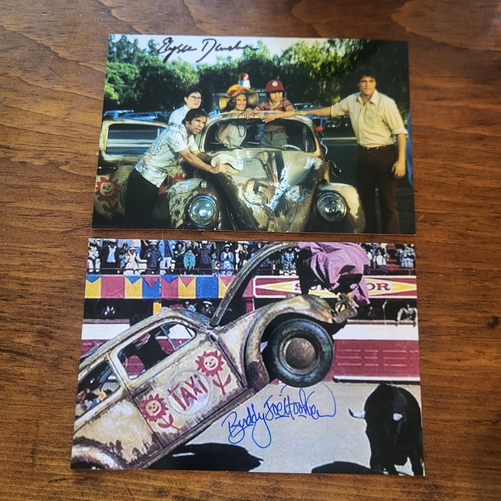 Buddy Joe Hooker And Elyssa Davalos Herbie Goes Bananas Signed 4x6 Autograph